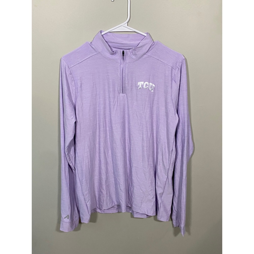 NWT Antigua Mentor QZ Women Medium Lavender TCU Horned Frogs Quarter Zip